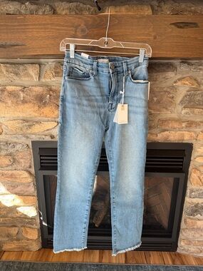 Light Blue High-Rise Straight Jeans - Women's Good American